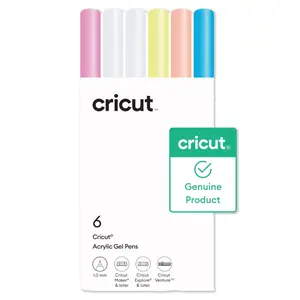 Cricut Acrylic Gel Pens Set, 1.0 mm, 6 Count - For use with Maker, Explore, & Venture Machines