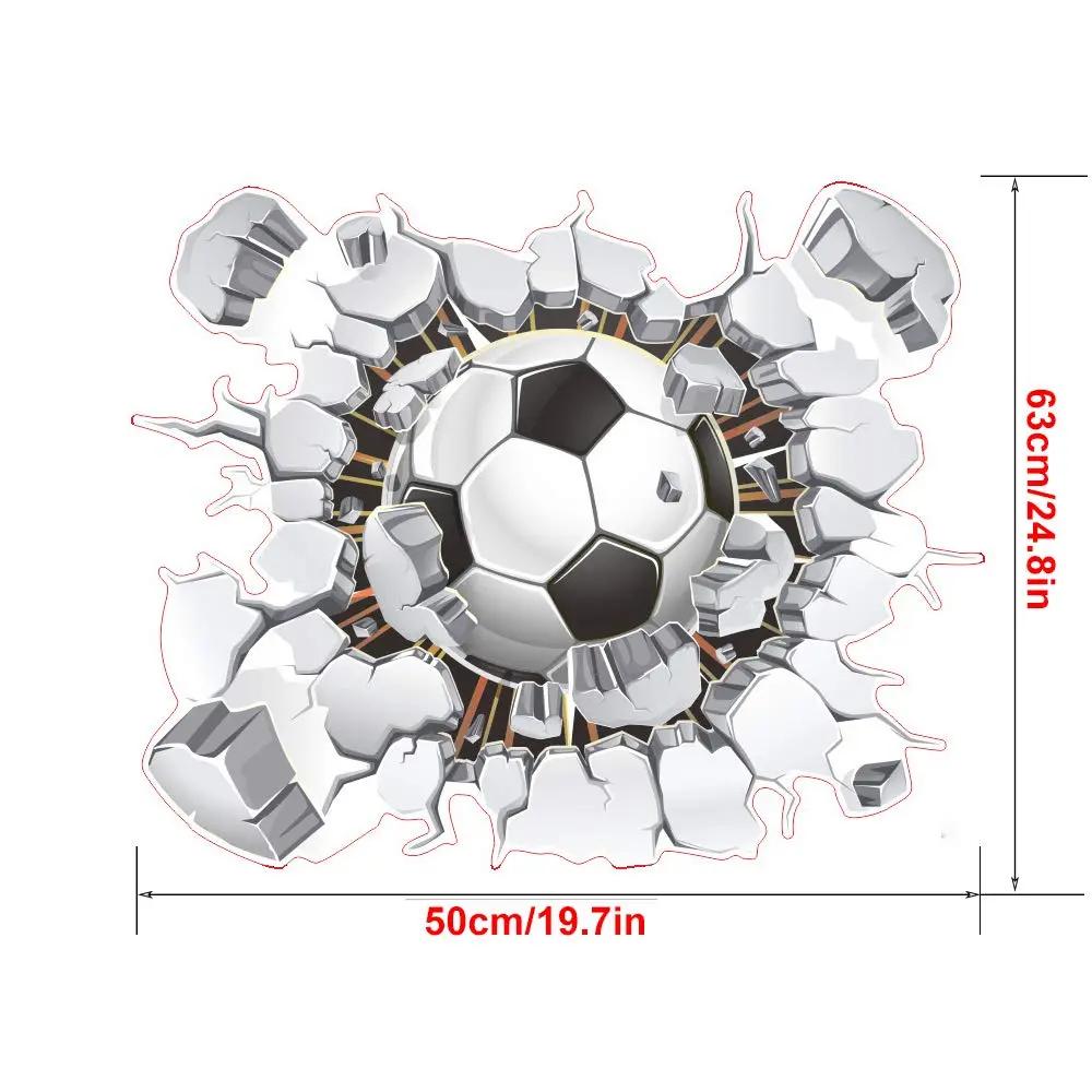 World Cup Soccer Ball Window Stickers, Break Through Wall Effect Football Stickers Decals, Window Stickers World Cup Decals Decor for Home School Office Decoration Party Supplies,1Pcs