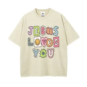Jesus Loves You Christian Unisex Washed T-Shirt – Faith-Inspired Style