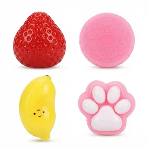 4 Piece Set Soft Sensory Stress Relief Squeezable Toys, Cute Fufu Squishies for Kids and Adults, Party Gifts, Pressure Relief Toy