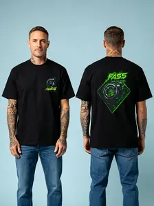 100% Cotton - FSD Racing FASS Diesel Double Sided Turbocharger Graphic T-Shirt Neon Green Automotive Streetwear Tee for Men ,t shirt for men graphic tee