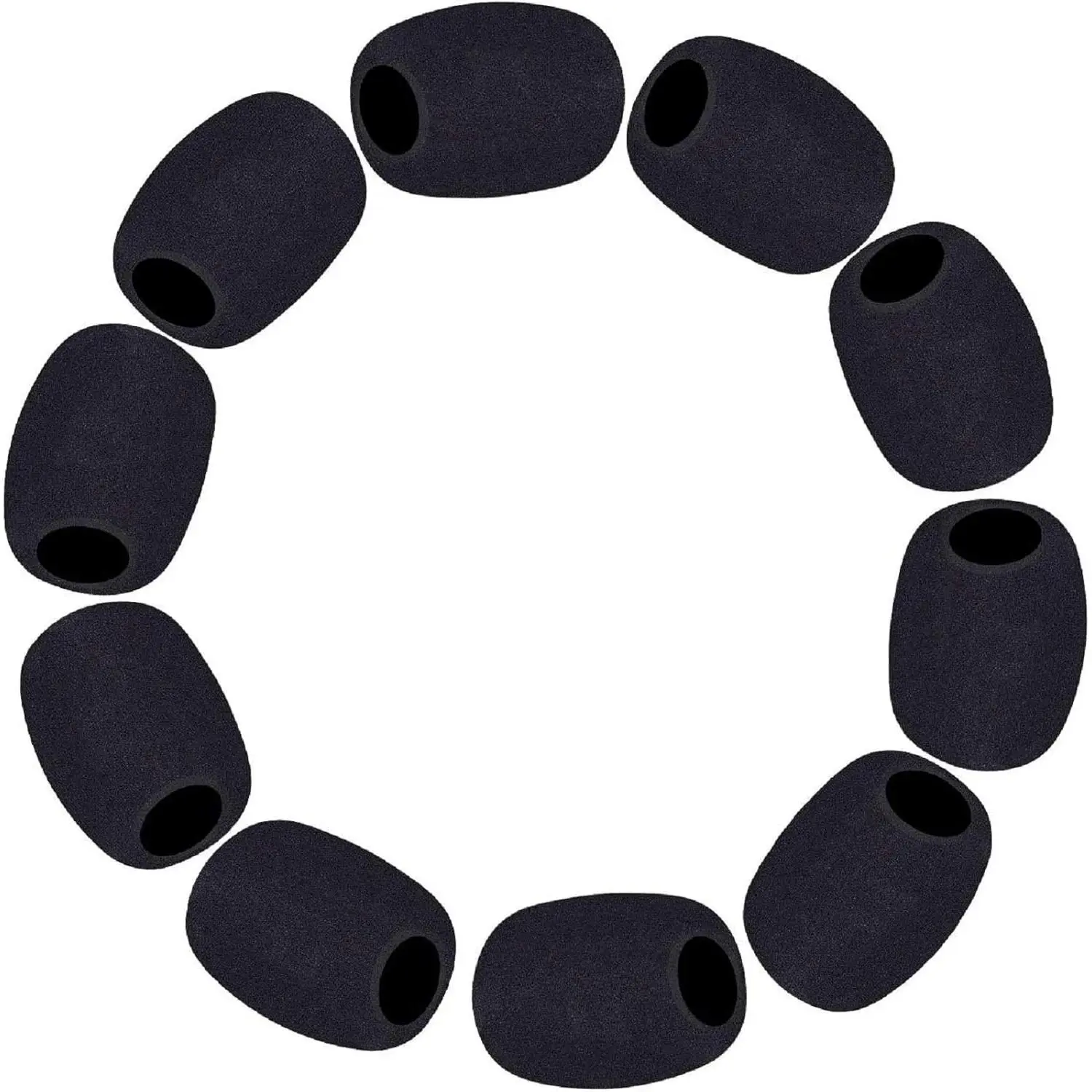 10 Pack Lapel Microphone Windscreen, Headset Windscreen, Mic  Covers Lavalier Microphone Windscreen for Variety of Headset Microphone, Tough Sponge Material, Noise Reduction, Black