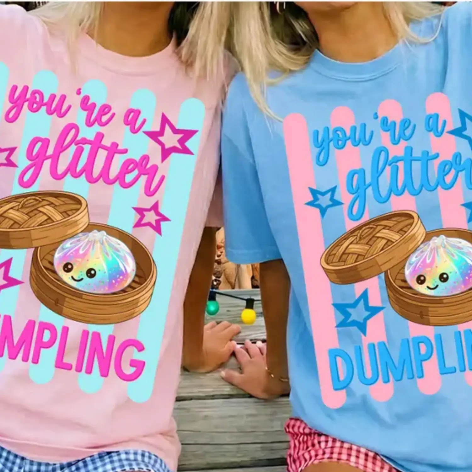 You're a Glitter Dumpling TShirt, Girly Floral Trendy Kids Design, Cute Dumpling Sweatshirt, Trendy Striped Glitter Style, Sublimation PNG Inspired Hoodi