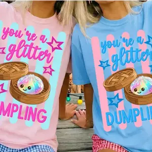 You're a Glitter Dumpling TShirt, Girly Floral Trendy Kids Design, Cute Dumpling Sweatshirt, Trendy Striped Glitter Style, Sublimation PNG Inspired Hoodi