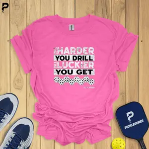 The Harder You Drill - Athletic Pickleball T-shirt Design Outfit