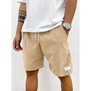 Men's Solid Flap Pocket Drawstring Waist Shorts, Regular Fit Casual Comfy Shorts for Summer, Men's Bottoms for Daily Wear(Sheet)