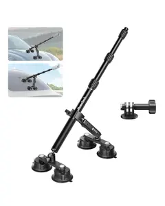 Maectech Four Suction Cup Car Mount Pro for Insta360 Upgraded Thickened Selfie Stick Adjustable Double-Layer Suction Cup for GoPro Action Camera Mounts for insta360 X5 Accessories Ultra