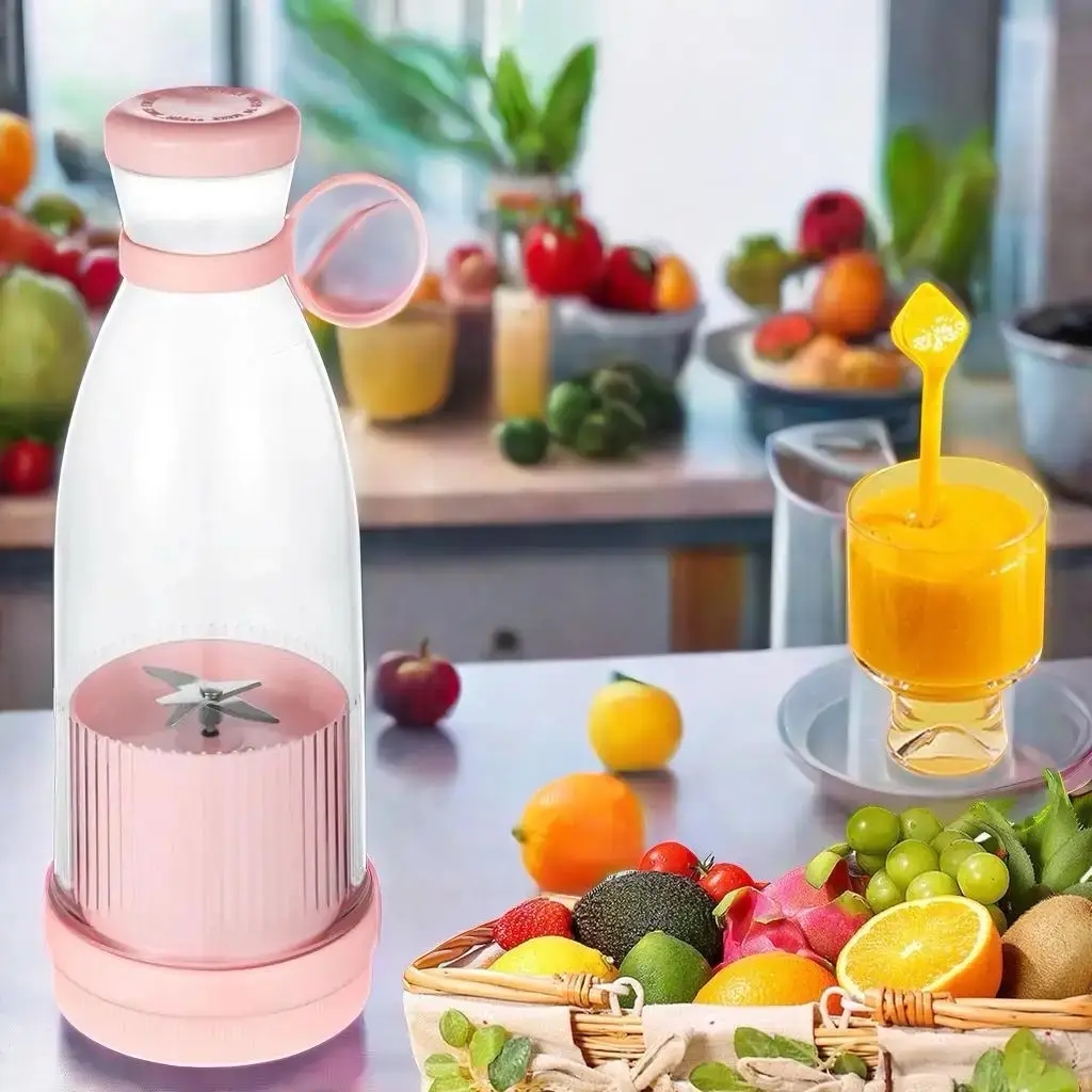Portable Blender Cup,Electric USB Juicer Blender,Mini Blender Portable Blender For Shakes and Smoothies, juice,380ml, Six Blades Great for Mixing,ligh