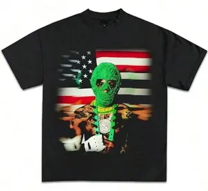 YB Green Mask Portrait T-Shirt – Unisex Graphic Tee for Streetwear, Casual Everyday Outfit – Trendy Artistic Print Shirt for Men & Women – Cool Designer Style, Comfortable Cotton Tee, Perfect Gift for Fashion & Art Lovers
