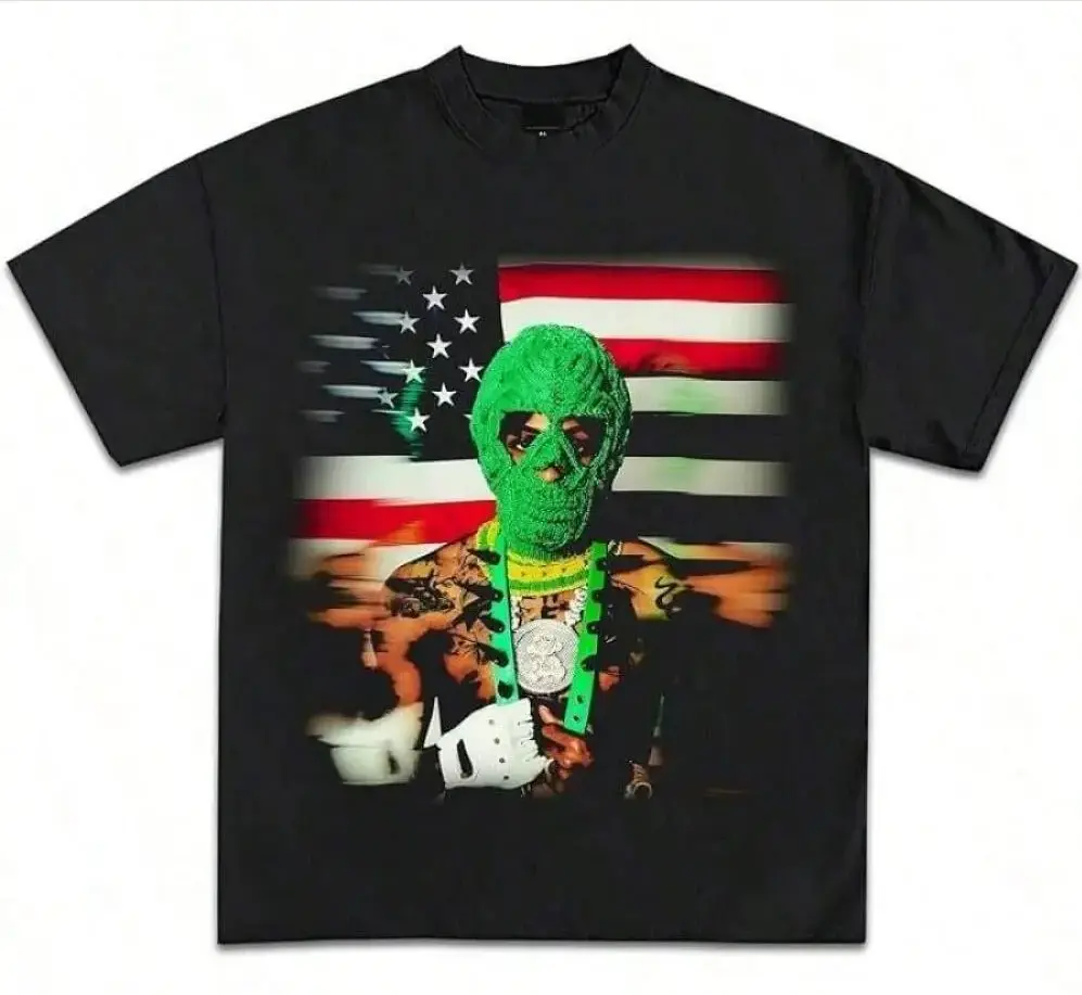 YB Green Mask Portrait T-Shirt – Unisex Graphic Tee for Streetwear, Casual Everyday Outfit – Trendy Artistic Print Shirt for Men & Women – Cool Designer Style, Comfortable Cotton Tee, Perfect Gift for Fashion & Art Lovers