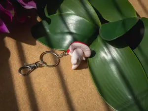 Meet Dottie Mushroom Charm - Handmade Polymer Clay Keychain, Cute Design for Tote Bag & Birthday Gift