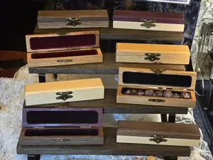 Handmade Wooden Dice Box - Velvet-Lined RPG Dice Storage