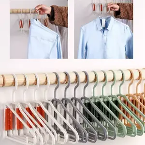 Foldable Clothes Hangers, Portable Plastic Hangers, Pants Hangers, Space Saving Design, Lightweight Travel Accessories, 10 Pack, Hanger Set, Multifunctional Hanger