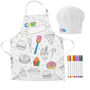 Tovla Jr. Color-Your-Own Kids Apron & Chef Hat Set