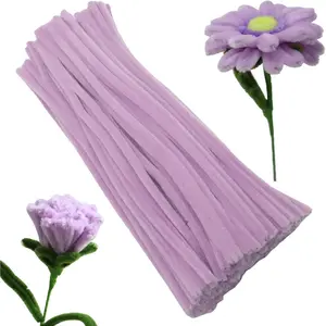 100 count Lilac Craft Pipe Cleaners,6mm x 12inch Thick Fuzzy Chenille Stem Sticks Pipe Cleaners for Craft Art DIY Projects Decorations