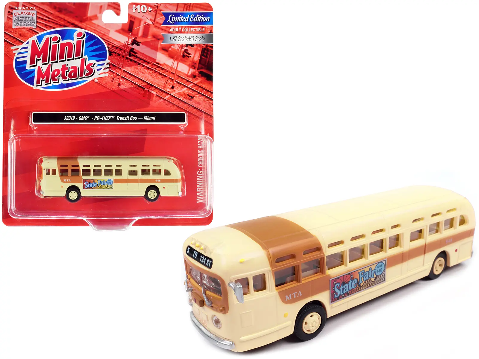 GMC PD-4103 Transit Bus #948 Beige "MTA Miami" 1/87 (HO) Scale Model Vehicle by Classic Metal Works