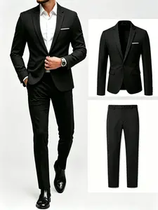 Men's Suit Set Business Casual Blazer and Pants, Suitable for All Seasons, Commute, Weddings, Parties, Stylish and Comfortable