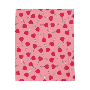 Candy Hearts Lollipop Plush Blanket Valentine's Day Gift, Gift for Women Girls
