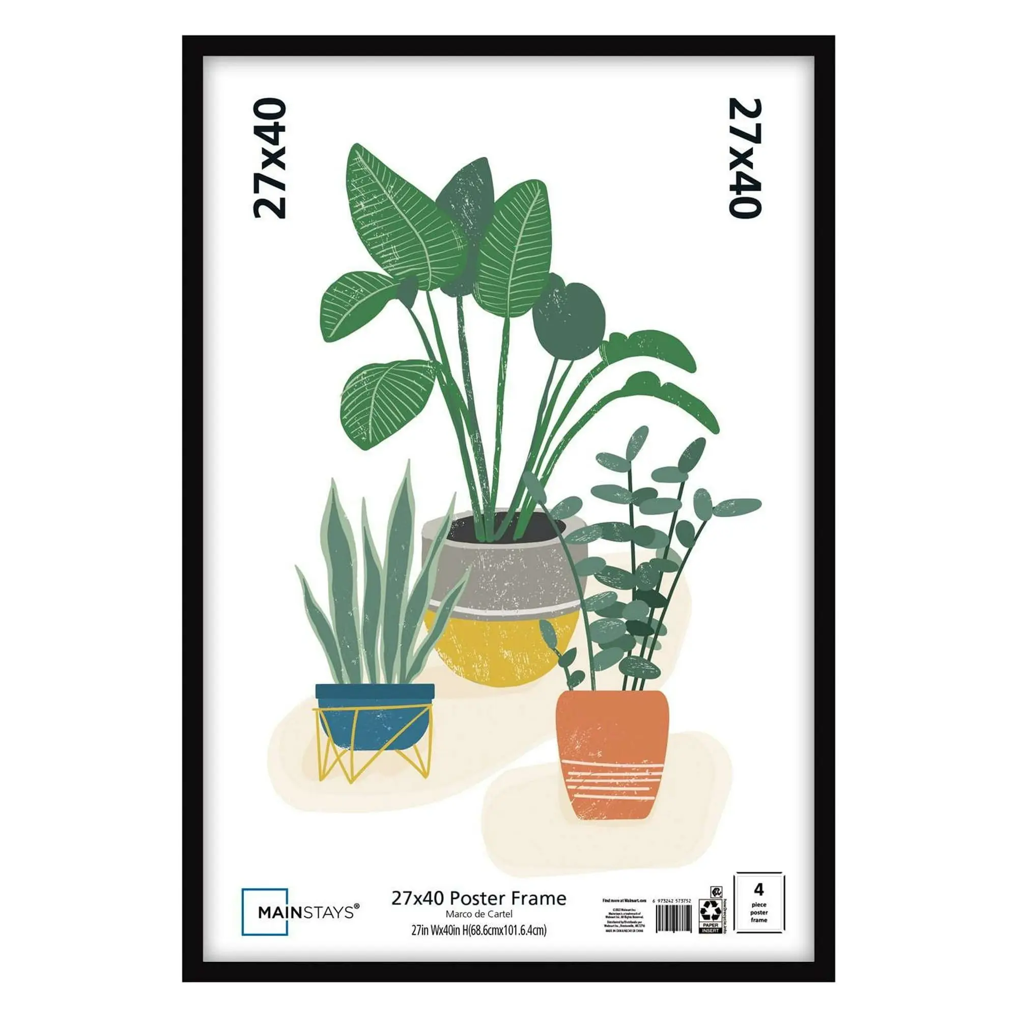 Mainstays 27x40 Basic Poster Frame, Black