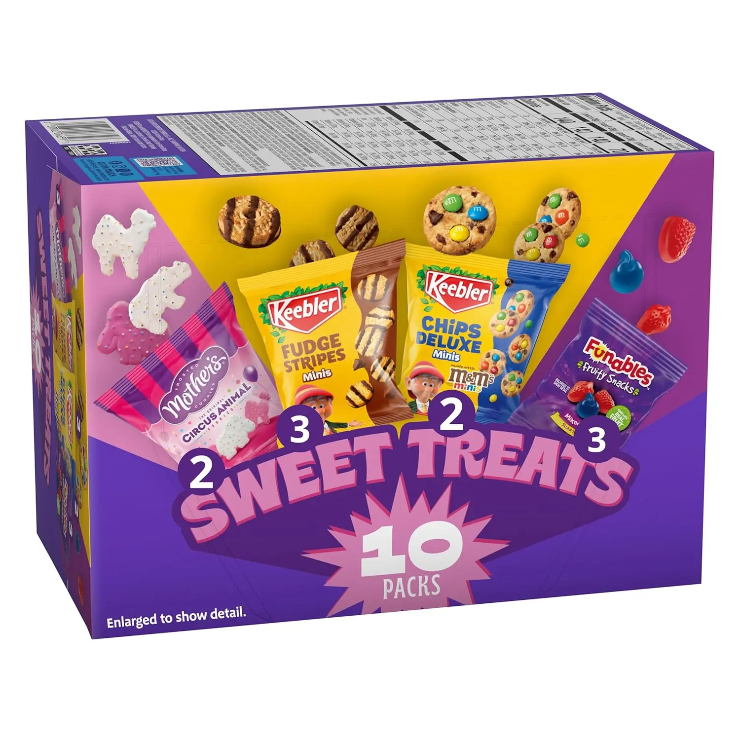 Keebler Sweet Treat Variety Pack, 10-Count Box, Includes Chips Deluxe, Funables, Fudge Stripes, and Mother's Circus Animal Cookies, 9.4 oz