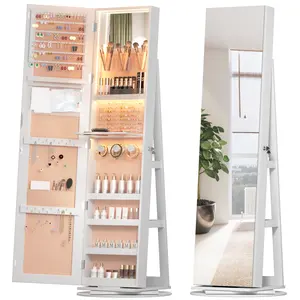 360° Swivel Jewelry Cabinet with Full Length Mirror