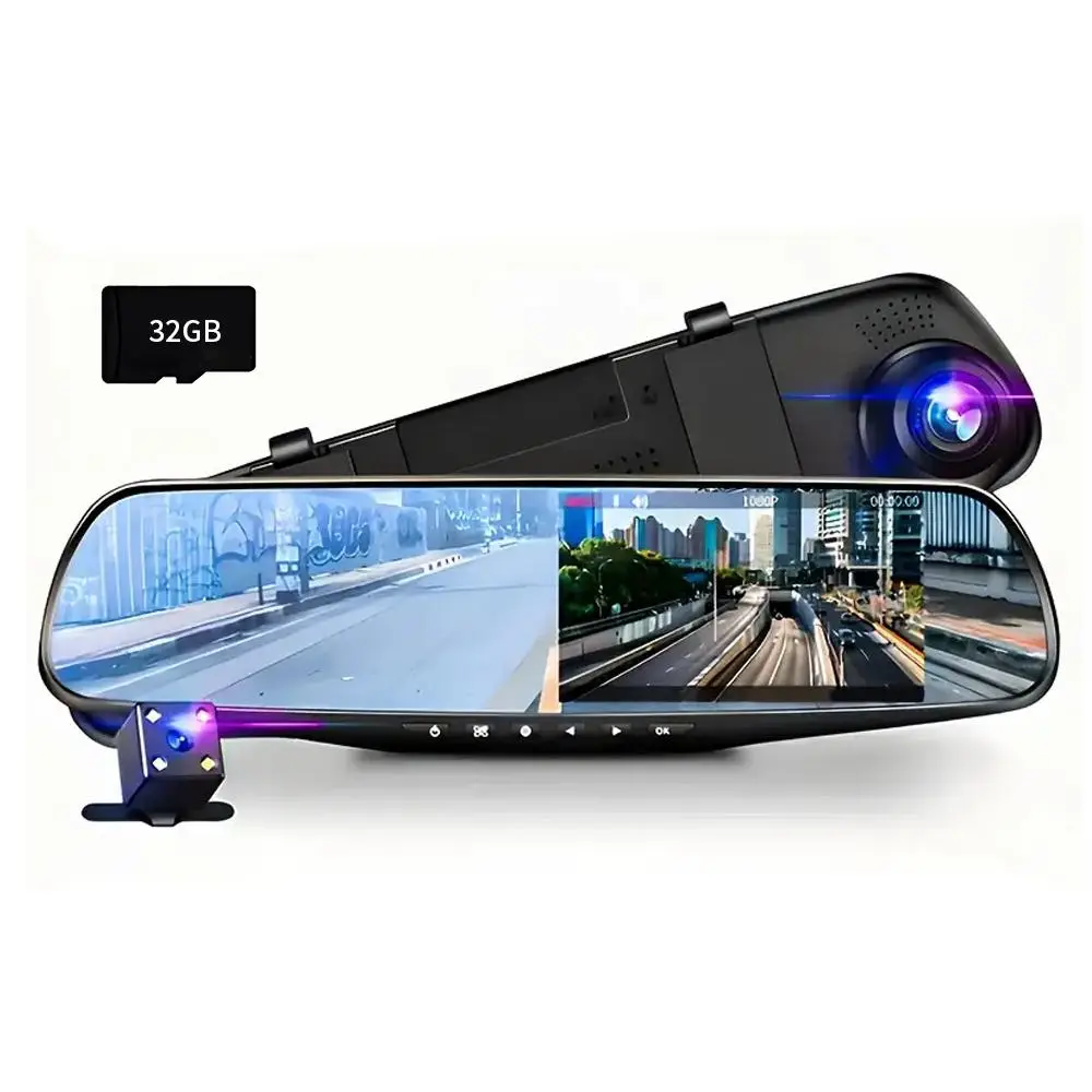 Car DVR with 32GB Card, 4.19 Inch TN Screen Car DVR, Front & Rear Dash Cam, Video Surveillance for Car, Car Electronics