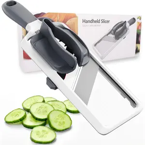 Mandoline Slicer for Kitchen, Adjustable Vegetable Slicer with Food Holder,Handheld Potato Slicer, Simple&Handy veggie slicer vegetable cutter with Vegetable Peeler