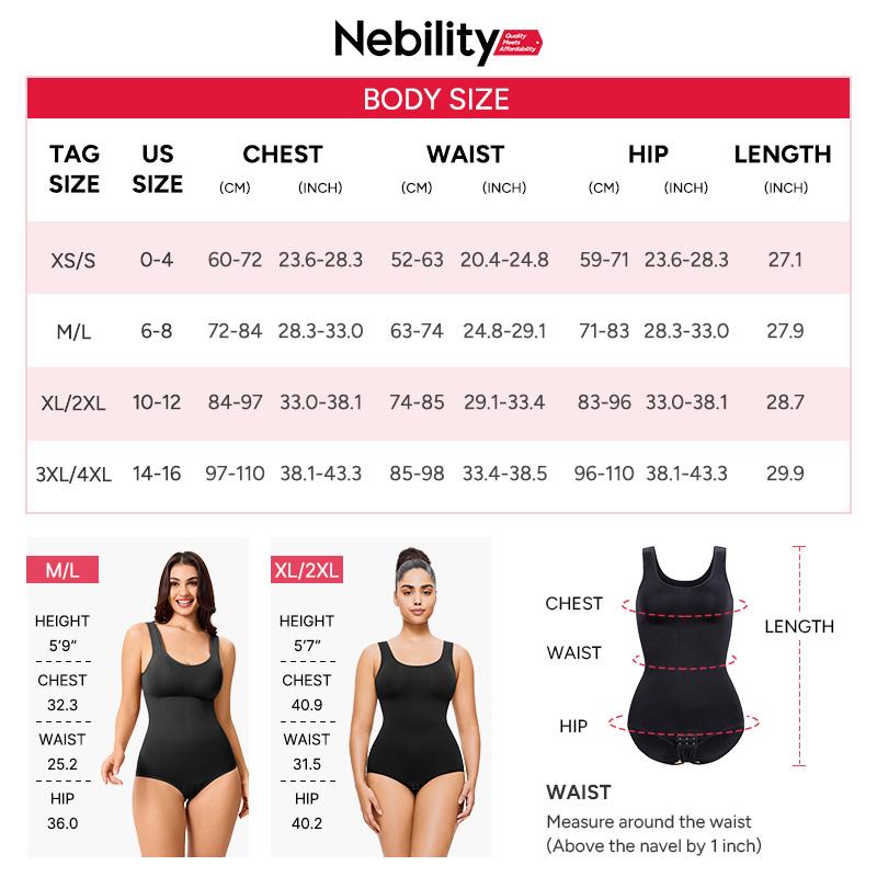 Nebility Women's Seamless Basic Shapewear - Comfortable Crewneck Sleeveless Bodysuit, Minimalist Womenswear for Daily & Outdoor Wear Curve Hugging Compression SpringStatements
