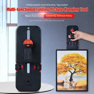 Portable Folding Leveling Tool for Framed Art & TV Installation, Precision Bubble Level for Accurate Placement, Essential Home Decor Aid