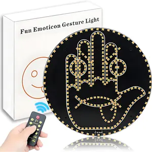 Fun Car Gadget: Emojis & Gestures Decorative Light - Battery Powered with Remote Control, Perfect for Men & Women