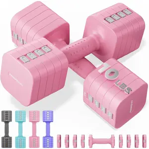 DB3 5-in-1 Adjustable Dumbbell Set, 6LB/10LB Pair Adjustable Weights for Women at ,  Locking  Hand Weights with TPU Soft Handle,  Gym, Rehab, Pilates, Yoga, Strength
