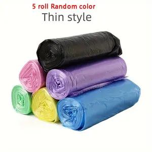 100pcs Plastic Garbage Bags, Convenient Trash Bag, Plastic Waste Cleaning Storage Container, Kitchen Bathroom Bedroom Office Accessories