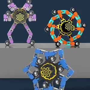 Transformable Fidget Spinner DIY Robot Toy, Stress Relief Decompression Squeeze Desk Accessory, Educational Transforming Toy for Teens & Adults, Ideal Gift