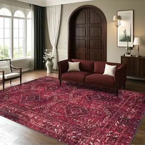 Velvet + Soft Comfort European Retro Persian Geometric Pattern Printed Carpet, Home Decoration Carpet, Living Room Large Carpet Sofa Cushion Door Mat Coffee Table Cushion Bedroom Carpet Bedside Carpet