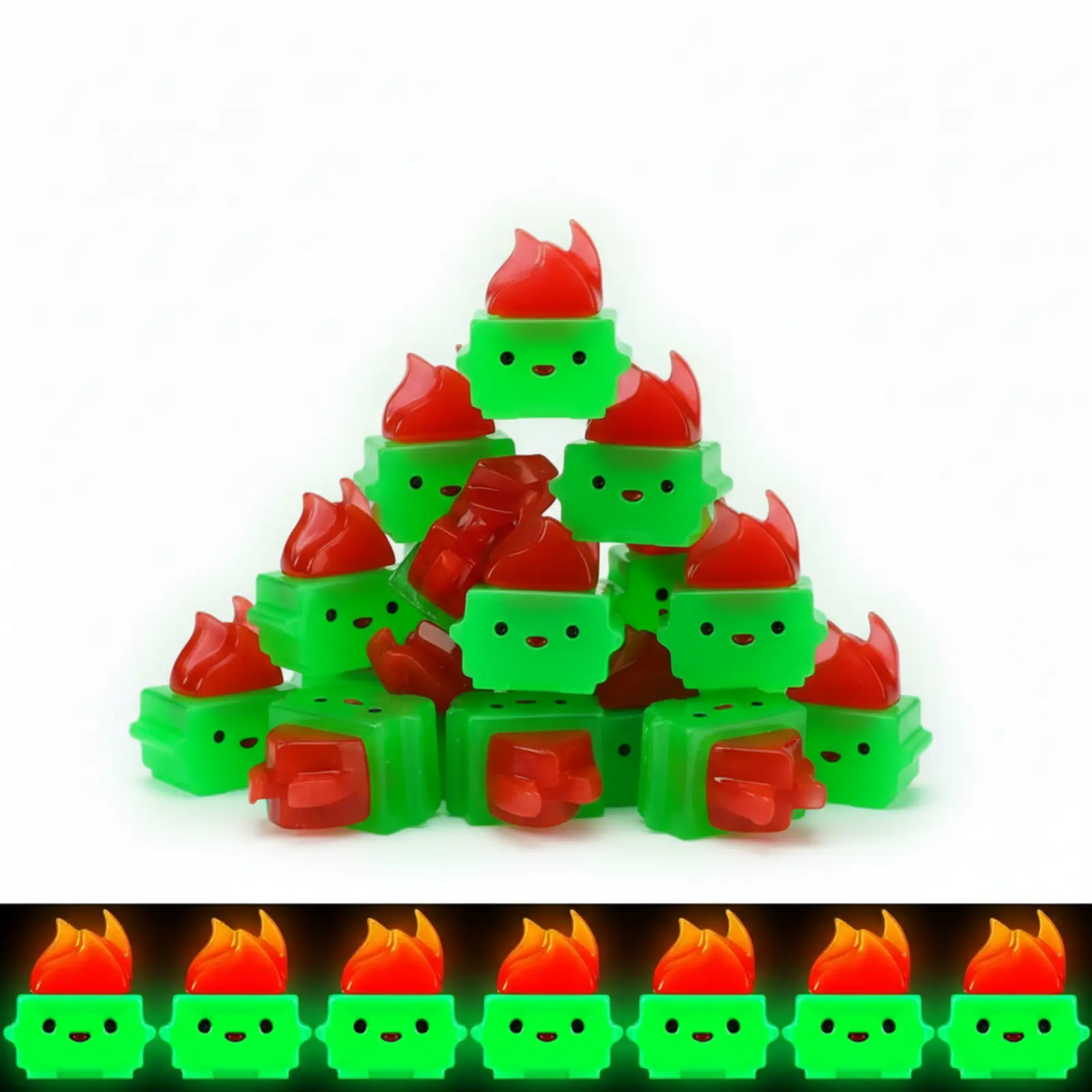 Mini Dumpster Fire Ornaments Humorous Nurse Teacher Appreciation Gifts, Glow in Dark Resin Figure Anxiety Relief Emotional Support Gift for Employee IT Administrative Service Industry Workers Desk Office Home Decoration