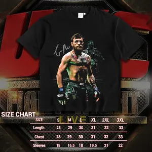 Fight For Wear Conor McGregor Iconic Signature Heavy Cotton T-shirt Boxing Fight Night Shirt Fan Apparel Menswear Direct-to-garment Breathable Printing