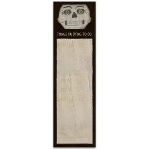 Things I'm Dying To Do Magnetic List Pad with Skeleton Face Illustration | Halloween-themed Notepad