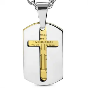 Two-Tone Cross DogTag