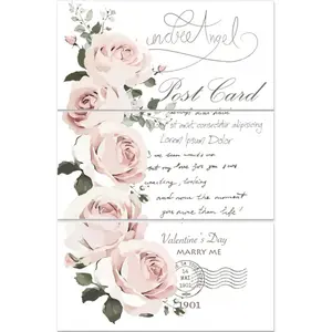 3 Sheets Pastel Floral Rub on Transfers for Crafts and Furnitures11.8*5.9" Vintage Text Waterproof UV DTF Transfer Stickers for Wood Dressers Ceramic Scrapbooking Decorative Rub on Decals