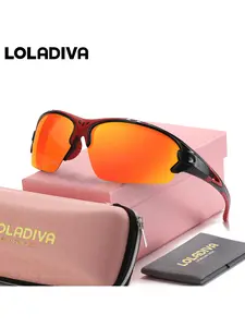 LOLADIVA Unisex Exude Charm Half Frame Sunglasses Exhibiting Artistic Sense Irregular Framed Sunglasses UV400