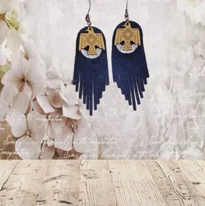 'Freebird' Handmade Navy Fringe Earrings