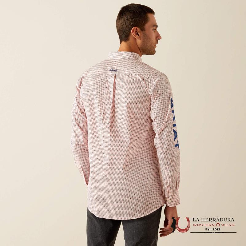 ARIAT TEAM PRIMO FITTED LONG SLEEVE SHORT RED/BLUE FITTED- 10054725