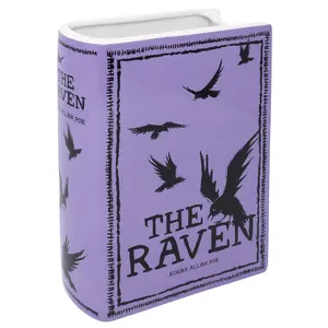 Large Book Vase and Leatherette Journal Bundle, The Raven (Purple)
