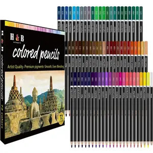 72 Colored Pencils Set, 72pcs/set Soft Core Artist Sketching Drawing Pencils, Art Supplies Kit for Coloring Books, Back To School Supplies
