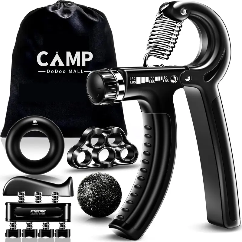 Grip Strengthener Forearm Strengthener Hand Grips Strengthener Kit - 5 Pack Adjustable Resistance 10-130 lbs Forearm Exerciser，Grip Strength Trainer for Muscle Building and Injury Recovery for Athletes workout strengthener exercise kit ball exerciser