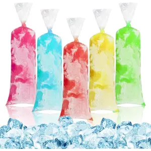 100 Ice Candy Plastic Bags - 4x12 Mexican Ice Pens Bags Freeze Icepop Bags Popsicle Mold Homemade Ice Cream Bags Popsicle Wrappers Yogurt Ice Cream Smoothie Mold Bag Kitchen Utensils