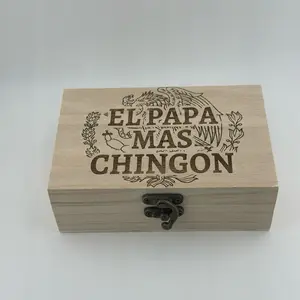 El Papa Mas Chingon Shot Glass Set with Custom Engraving in Wooden Box - Durable Glass Material - Perfect Gift for Various Occasions Drinkware Stylish Engraved