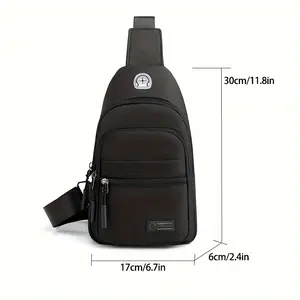 Men's Casual Nylon Sling Bag - Multifunctional Chest Bag with Multiple Zippered Compartments, Suitable for Outdoor Sports, Cycling, and Daily Commuting, Everyday Commuting Bag|Safety Zipper Bag|Adjustable shoulder strap bag, crossbody bag women beaded
