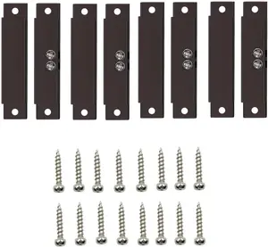 Magnetic Door Switch NC Wired Door Alarm Magnetic Contact Sensor with Double Side Tape 4 Sets Brown