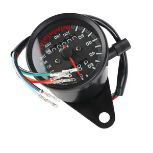 Motorcycle Speedometer Odometer Gauge for Cafe Racer Motorbike Universal with LED Signal Light Backlight Indicator 12V